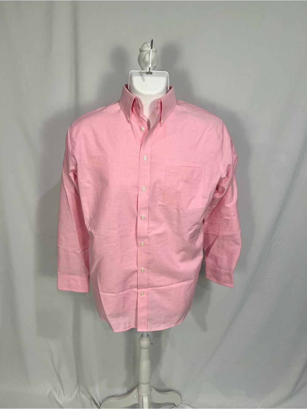 Stafford Pink Button-Down Dress Shirt Wrinkle Free 16